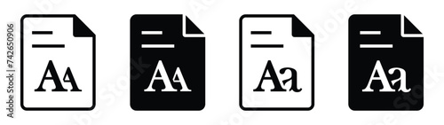 Font style document icon. Font size file image, vector illustration