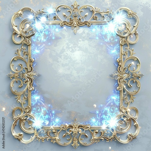 photo frame with a blue light