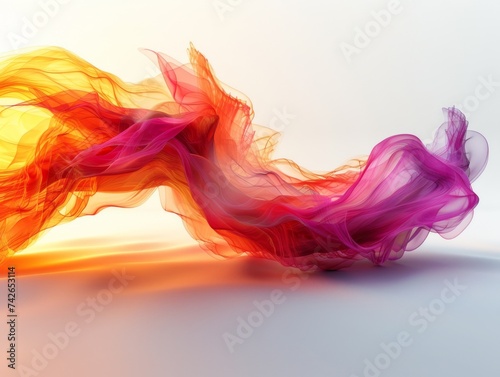 An abstract soft colorful wave on a white background