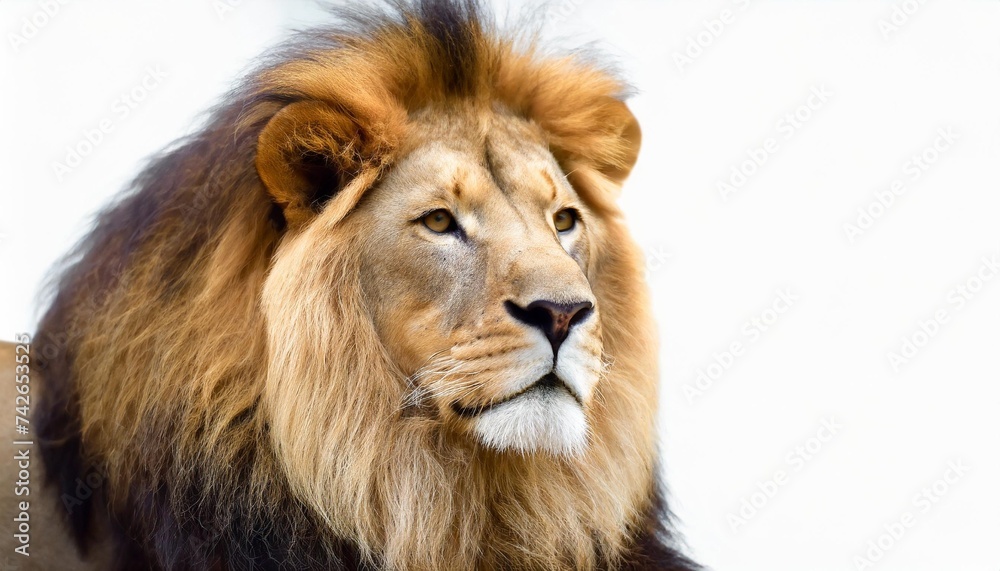 lion on a white background with text space can use for advertising ads branding