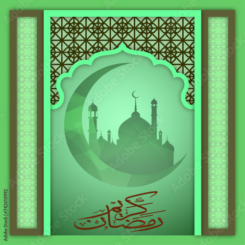 Ramadan Kareem Greeting Background Islamic. Ramadan kareem banner background design illustration. Ramadan Background Vector Pro. 

