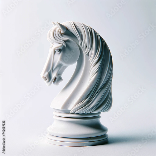 Chess horse. Isolated chess horse on white background © Bon_man