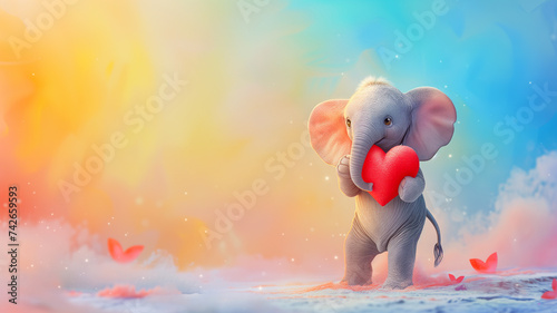 Baby Elephant with a Heart