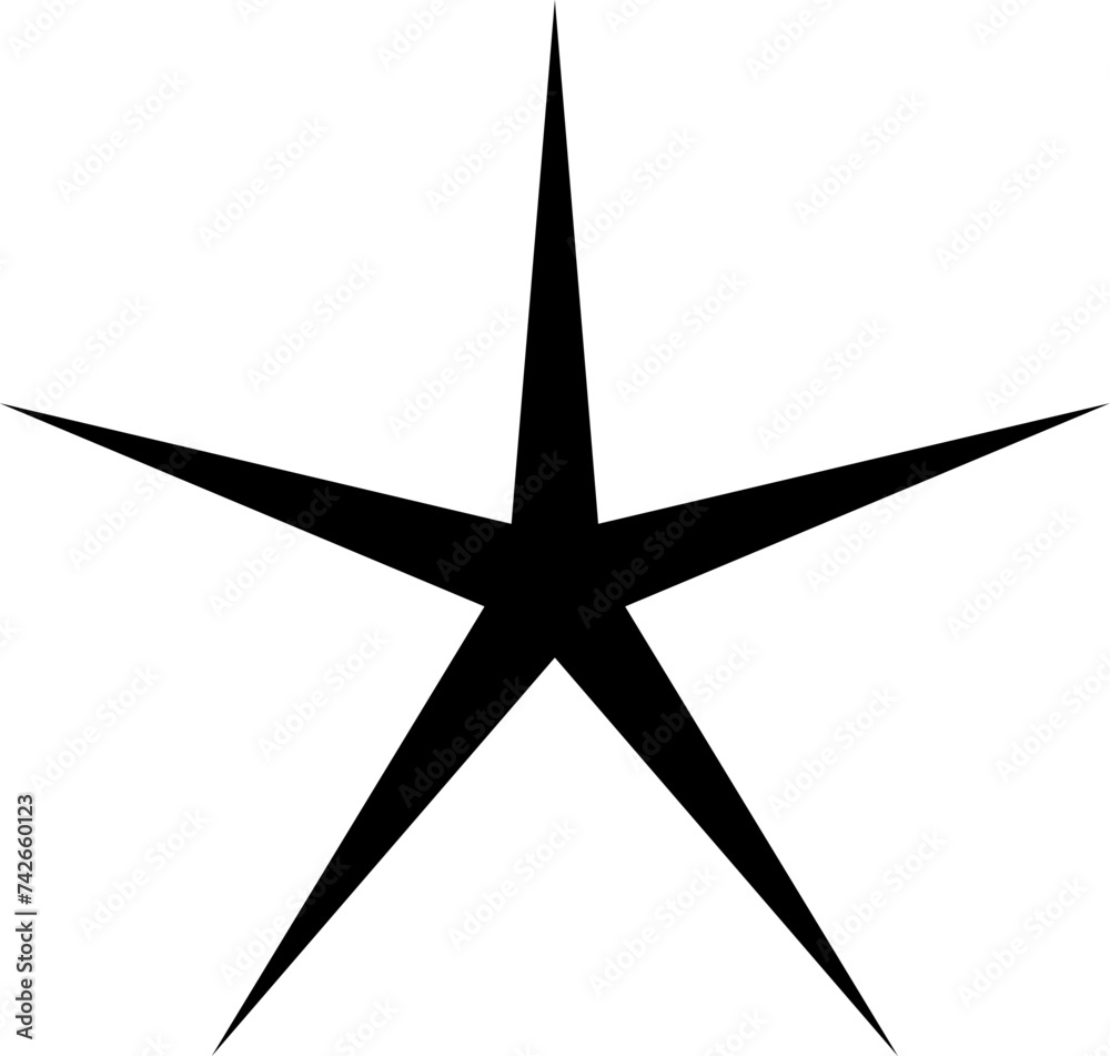 Minimalist silhouette stars icon set, twinkle shining star shape symbols, icons, elements. Modern geometric sparkle black silhouettes sign vector.