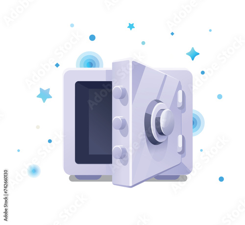 Illustration of an open safe