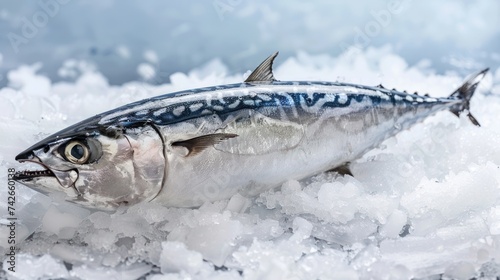 Fresh raw mackerel fish ,mackerel fish on ice at fresh market