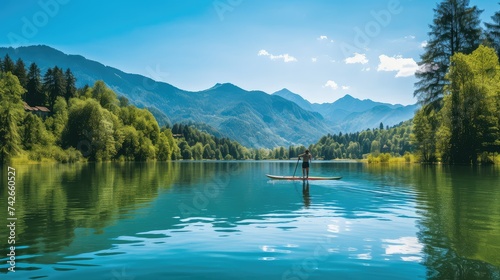 water lake paddle boarding