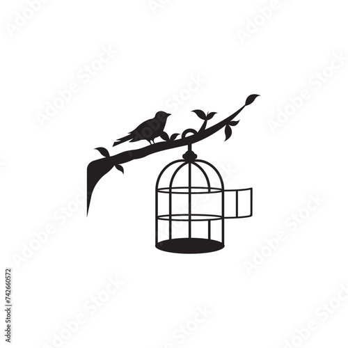 Bird cage logo symbol icon, vector illustration design