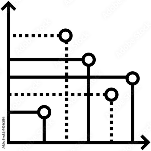 Line icon of a statistical representation.