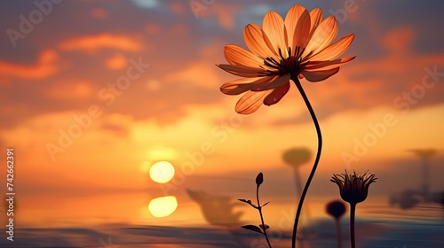 beauty silhouette flower