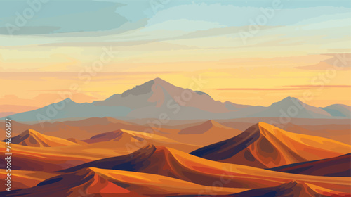 Natural landscape of desert illustration vector