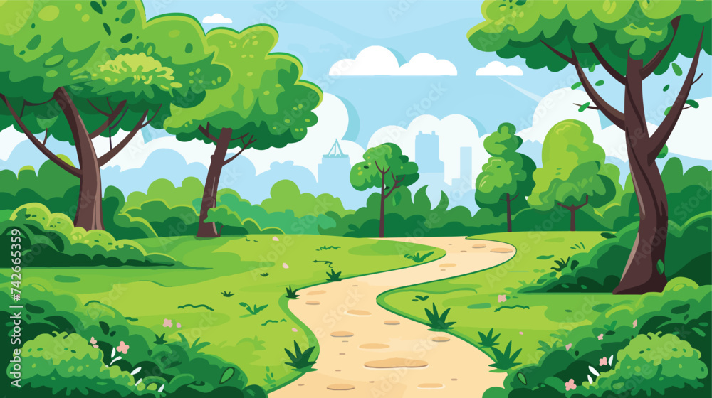 Nature park or forest illustration vector