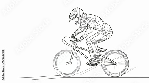 Boy on bicycle illustration vector