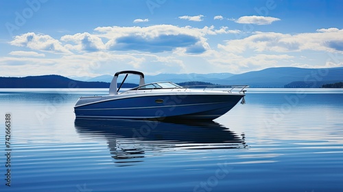 speed motorboat on lake photo