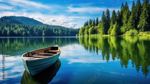 fishing boat on a lake