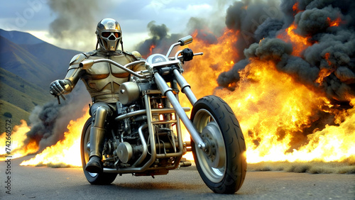 Terminator ride a bike