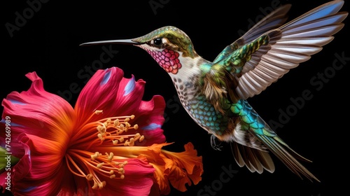 nature flower and hummingbird © PikePicture