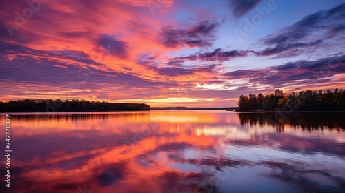reflection lake sunset