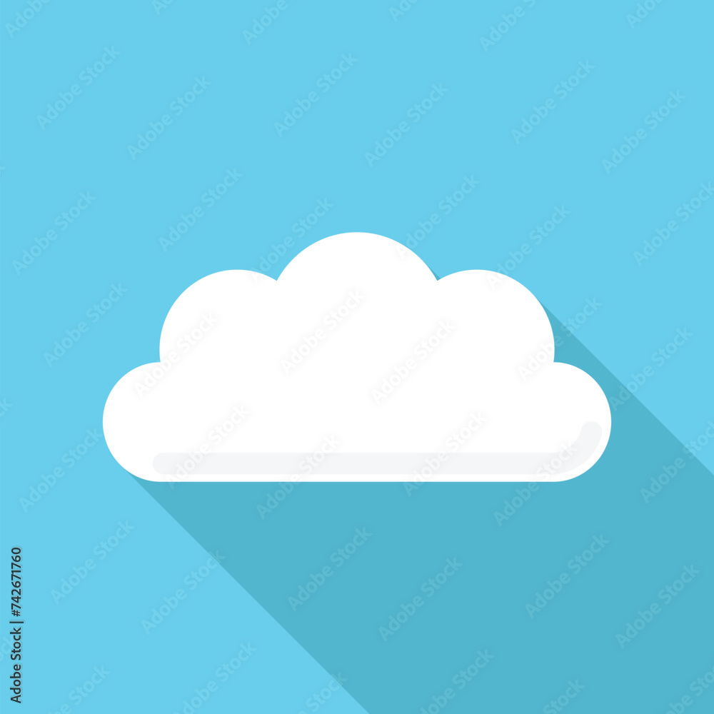 Cloud icon isolated on blue background. White cloudy. Vector illustration. Cloud icon isolated on blue background. White cloudy. Vector illustration.