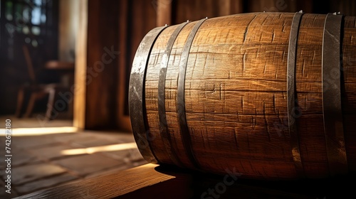 aging oak barrel photo
