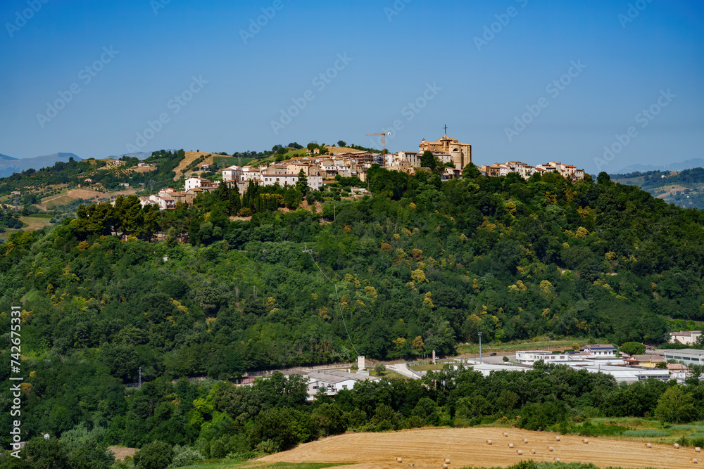 Country landscape in Abruzzo between Penne and Teramo at summer