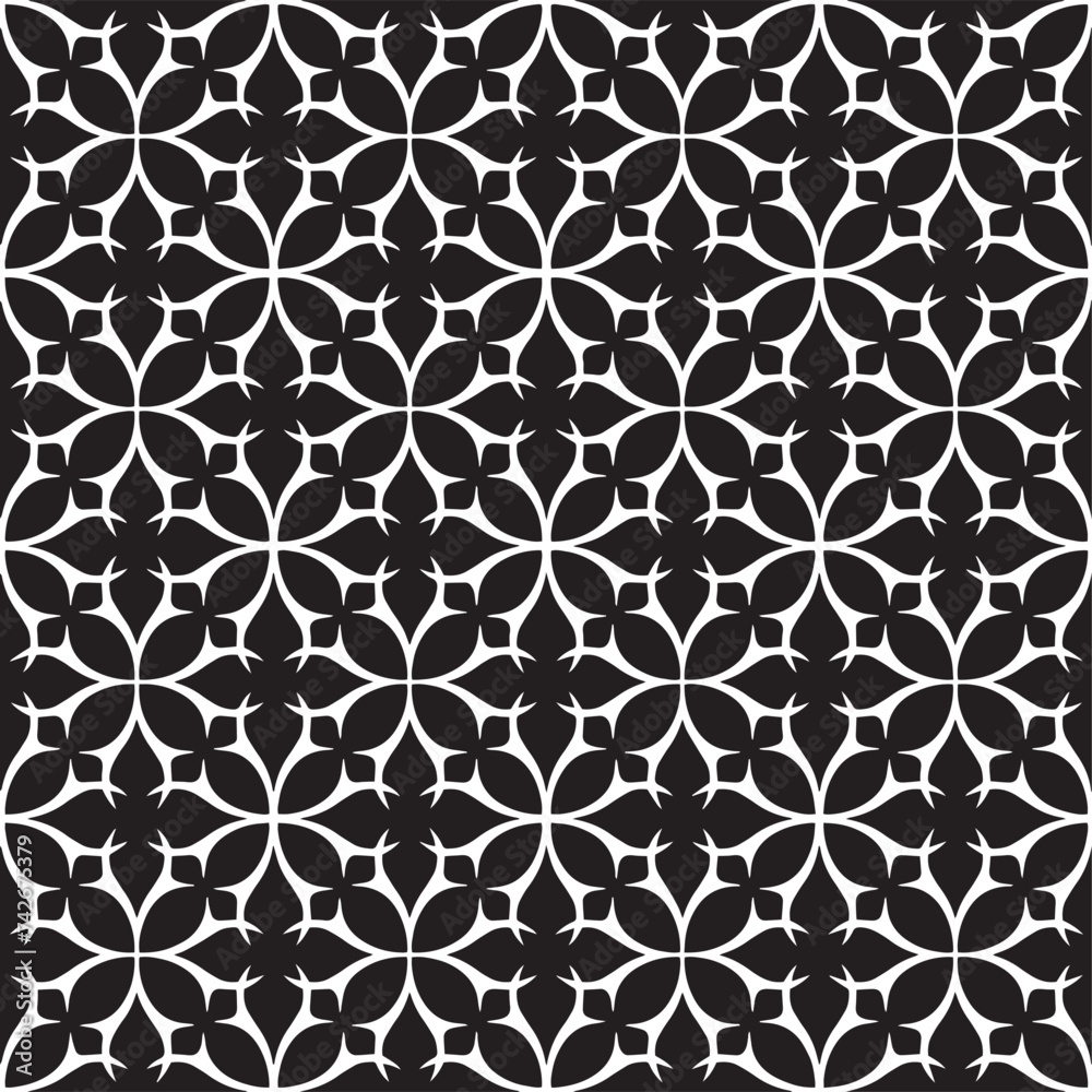 White on Black thorn geometric round seamless repeat pattern background White on Black thorn geometric round seamless repeat pattern background