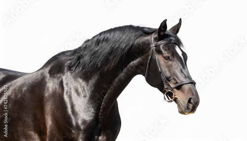 black horse isolated on transparent background cutout