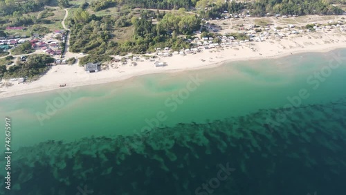 Aerial view of Gradina (Garden) Beach near town of Sozopol, Burgas Region, Bulgaria  photo