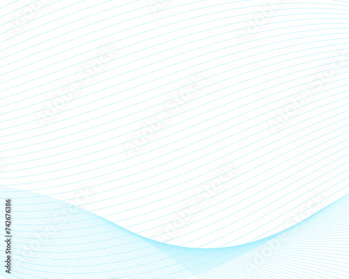 Wave business blue curve lines on transparent background. Abstract wavy ocean line and future technology, business, voice, sound, music, poster, banner background. Vector illustration.