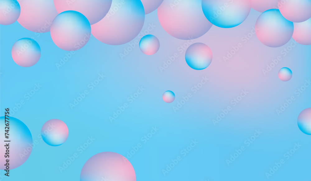 Abstract background, gradient background, bubbles, pastel, pink, blue