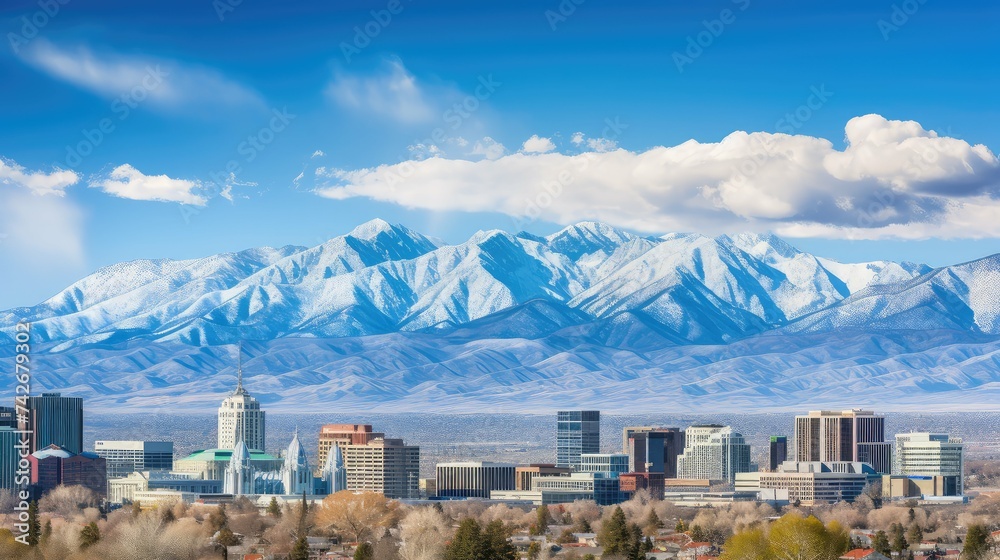 Obraz premium architecture salt lake city skyline