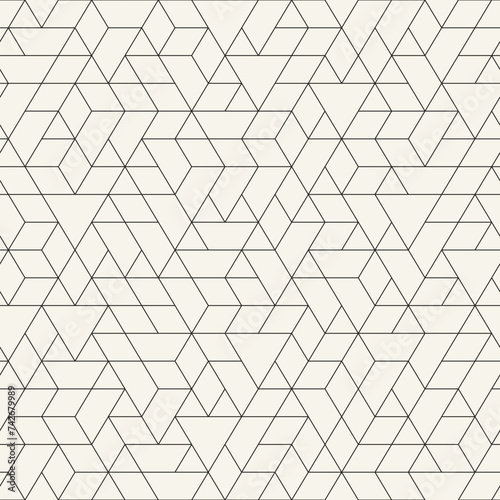 Vector seamless pattern. Repeating geometric elements. Stylish monochrome background design.