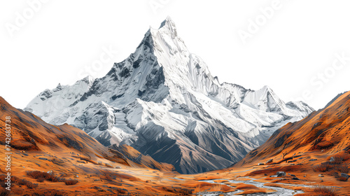 mountain on transparent background - design element PNG cutout, mountain landscape terrain