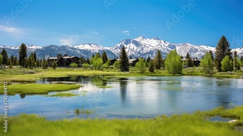 Fototapeta Naklejka Na Ścianę i Meble -  snowboarding mammoth lakes california