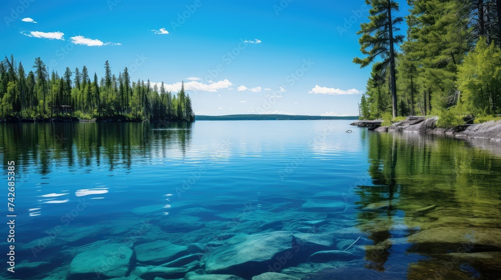 Naklejka premium fishing clear lake