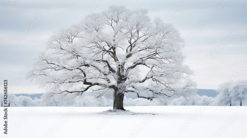 Fototapeta premium branches oak tree winter