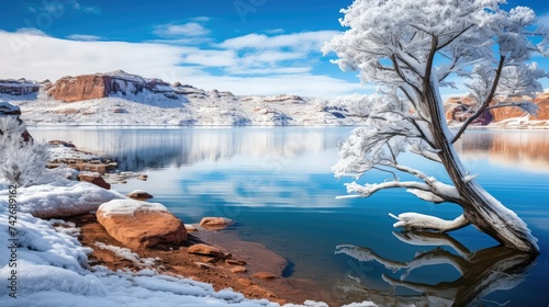 reflection lake landscape