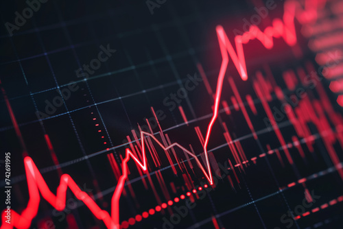 Abstract Background Depicting Stock Market Trends with Upward and Downward Concepts