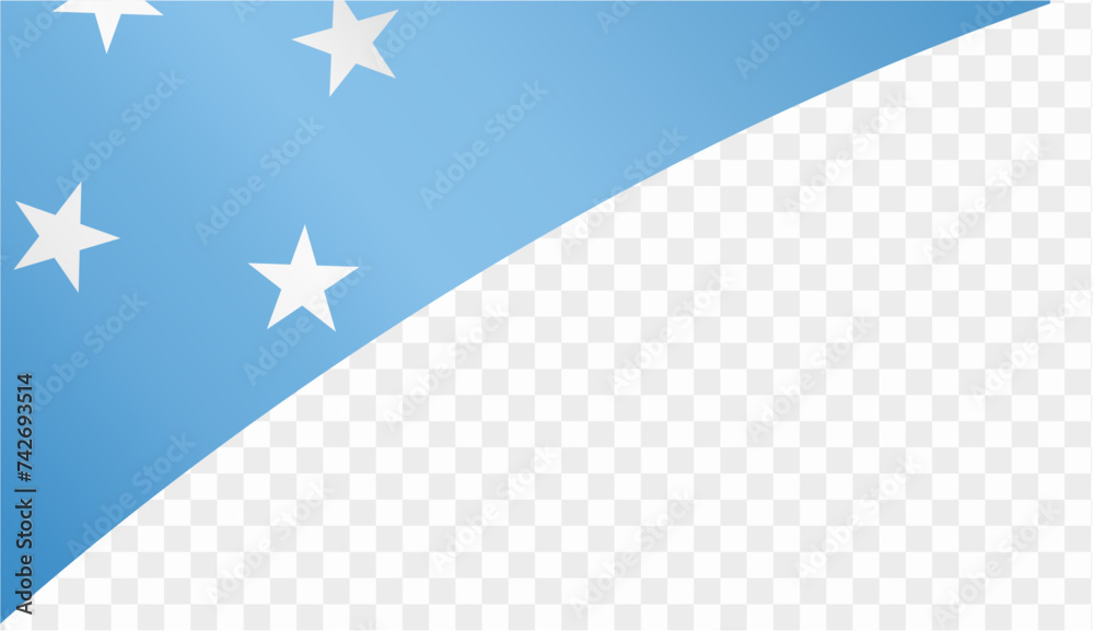 Fototapeta premium Micronesia flag wave isolated on png or transparent background. vector illustration.