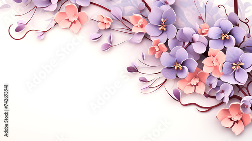 Orchid flower. Beautiful purple orchid flower drawing.