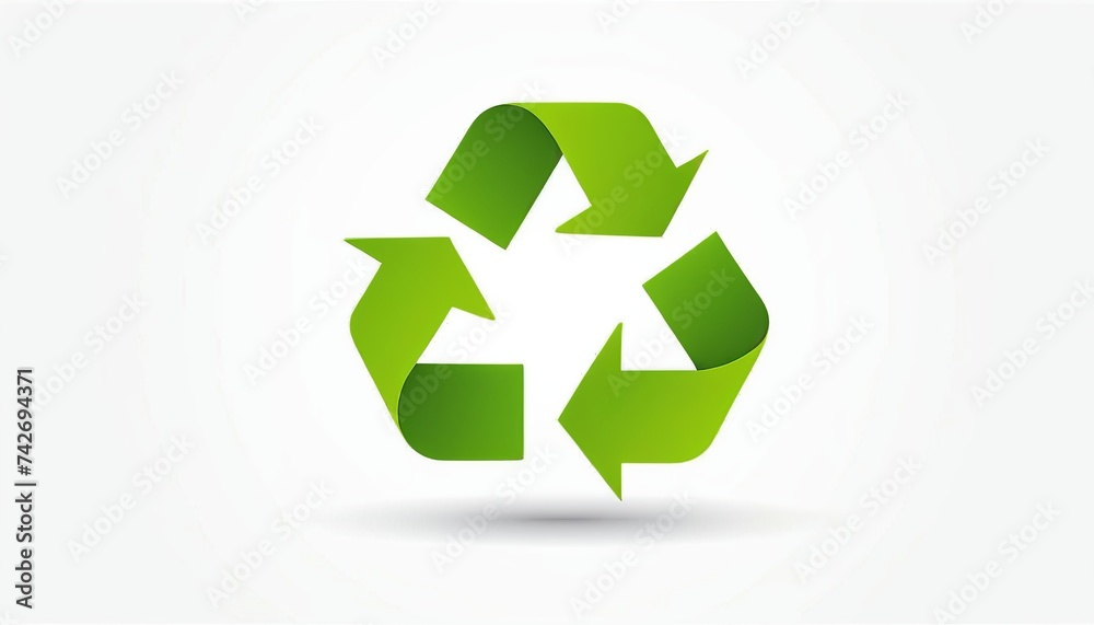 Green Recycle Sign in Flat Style Vector Illustration Green Recycle Sign in Flat Style Vector Illustration