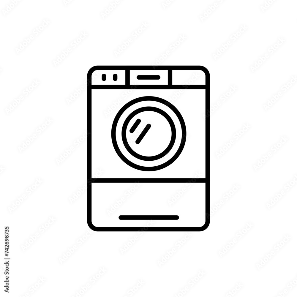Washing machine outline icons, minimalist vector illustration ,simple transparent graphic element .Isolated on white background Washing machine outline icons, minimalist vector illustration ,simple transparent graphic element .Isolated on white background