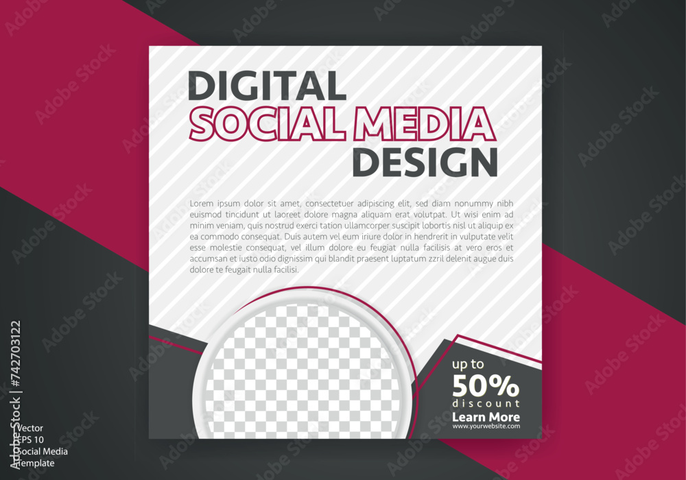 Fototapeta premium Modern Social Media Template. Discount Promo Template. Social Media Post Template. Social Media Banner
