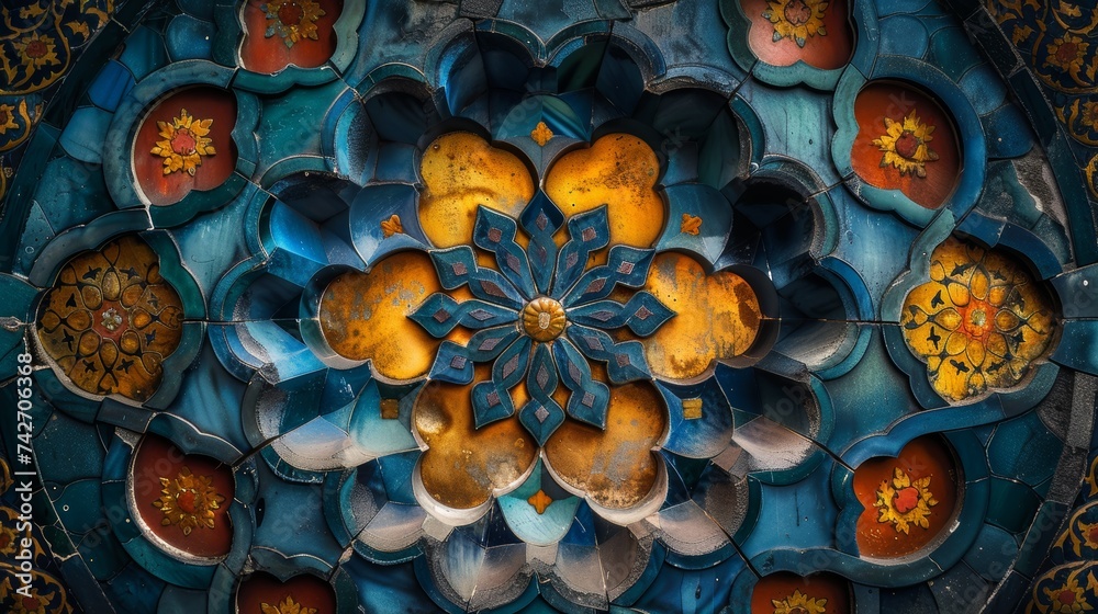 Detail of the dome of the Sultanahmet Mosque in Istanbul, Turkey