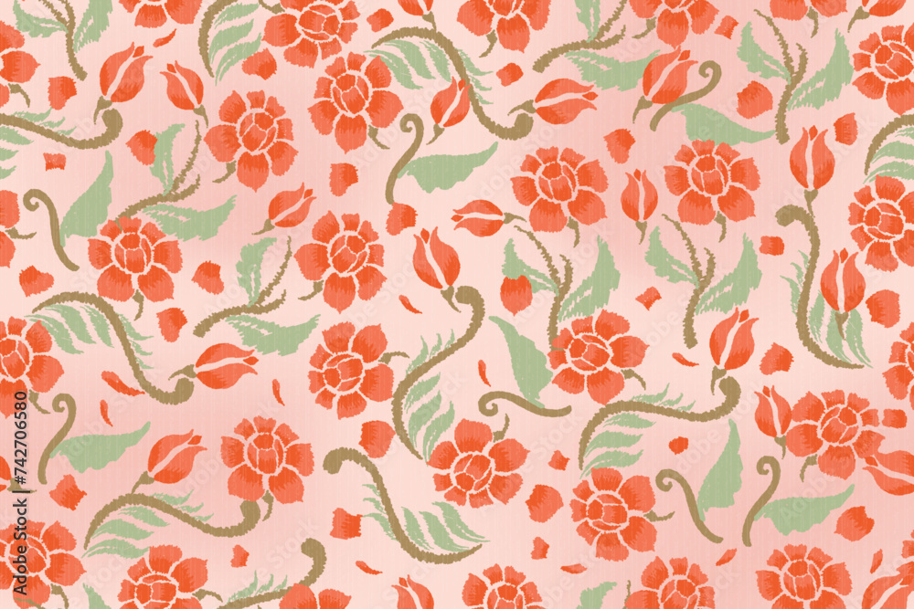 seamless floral motif in vector suitable for fabric, background, wallpaper, covers, etc