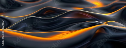 black abstract background with lines and orange gradient