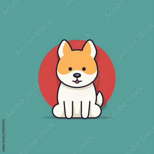 Cartoon Dog Logo illustration isolated on background	 photo