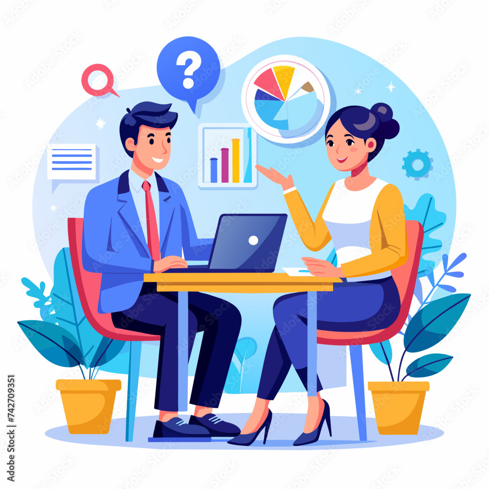 Business People Engaged in Job Interview - Recruitment and Communication Concept Business People Engaged in Job Interview - Recruitment and Communication Concept