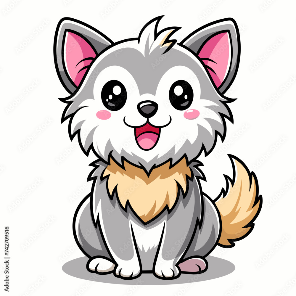 Adorable Dog Sticker: Spread Joy with this Cute Canine Vector Design Adorable Dog Sticker: Spread Joy with this Cute Canine Vector Design