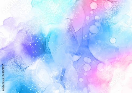 Pastel Coloured Hand Painted Alcohol Ink Background